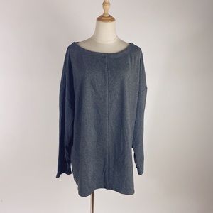 NWT AVA & VIV Directional Ribbed Dolman Sleeve Sweater Gray Womens 2X